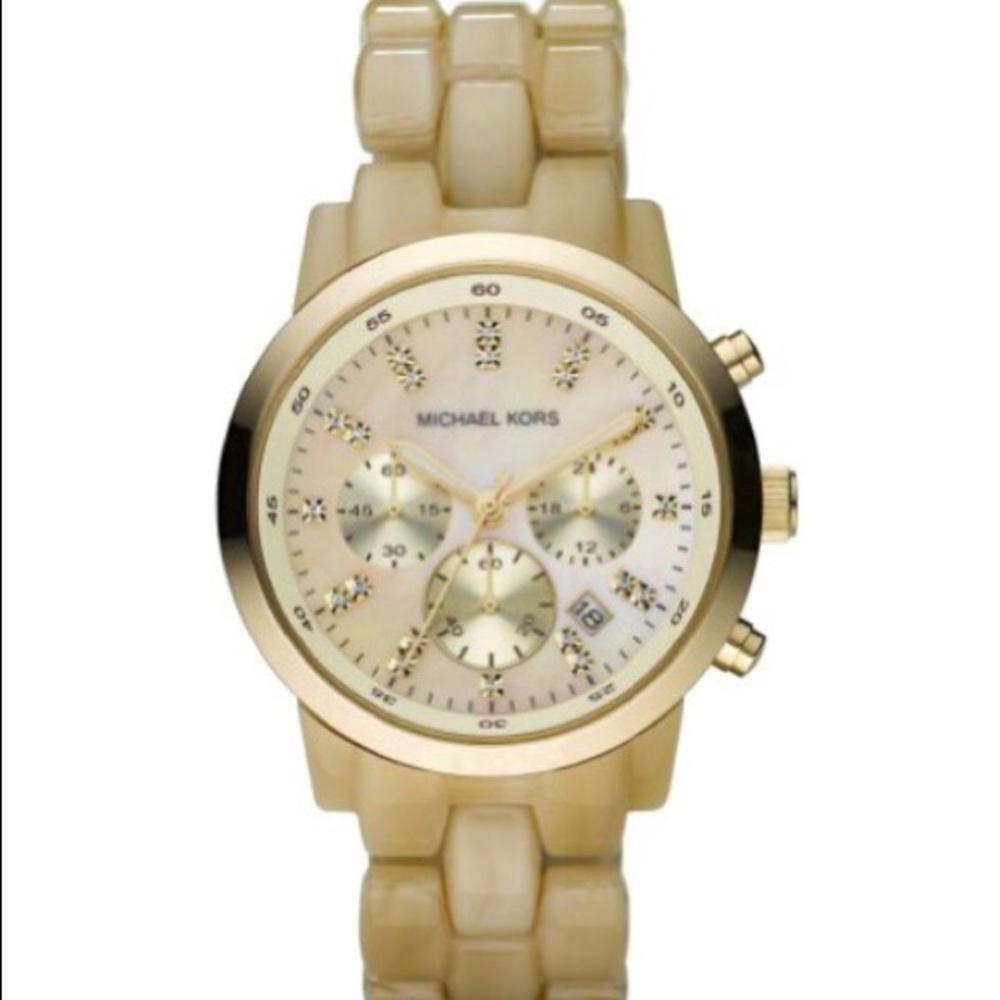 Michael Kors Tan Tortoise Shell Watch
